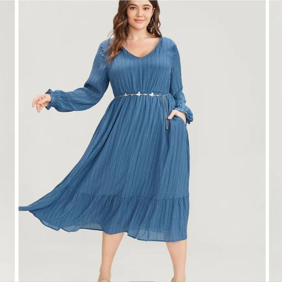 NWT BloomChic blue ruffled dress 14/XL - Picture 1 of 11